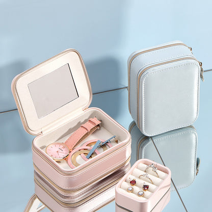 Round Mini Portable Jewelry Box