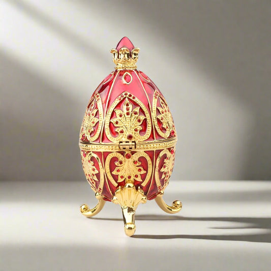 Enamel Pearl Egg Jewelry Box