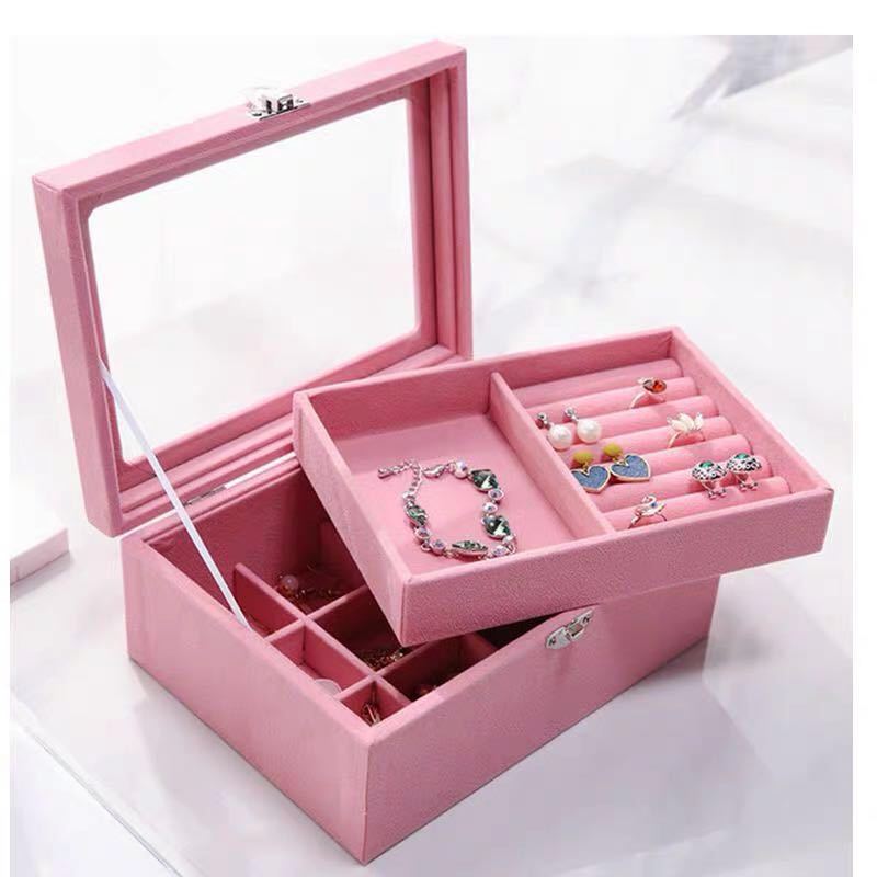 Double Layer Flannel Large Capacity Jewelry Organizer