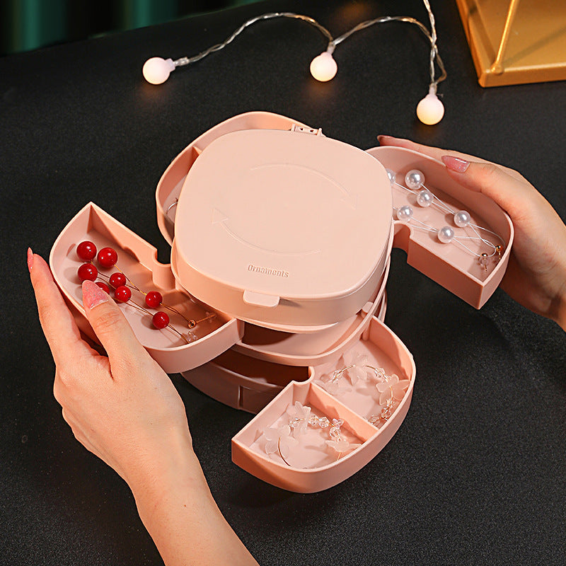 Rotating Multi-Layer Jewelry Box – Earring & Accessory Organizer