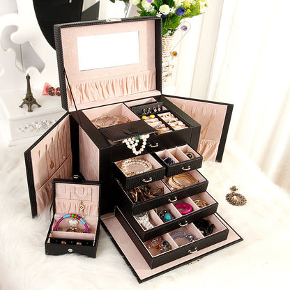 Five-Layer Leather Jewelry & Cosmetic Storage Box