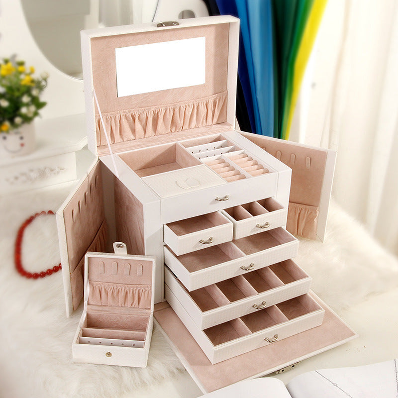 Five-Layer Leather Jewelry & Cosmetic Storage Box