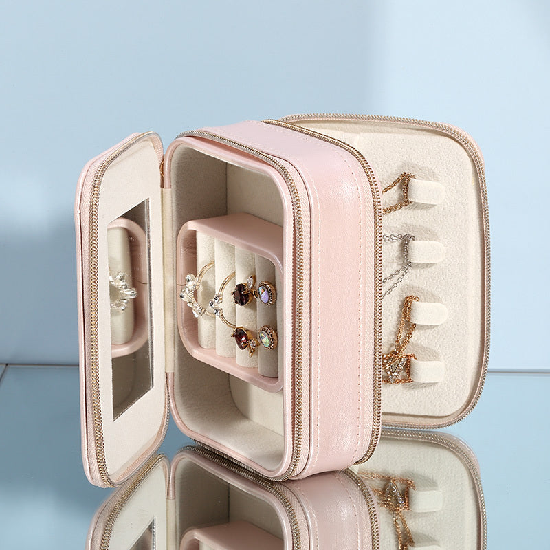 Round Mini Portable Jewelry Box