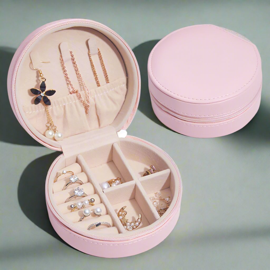 Barrel-Shaped Portable Jewelry Box