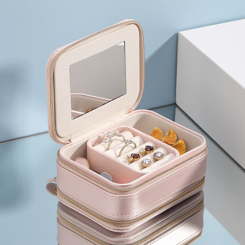 Round Mini Portable Jewelry Box