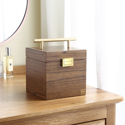 Stackable Wooden Jewelry Box with Multi-Layer Storage