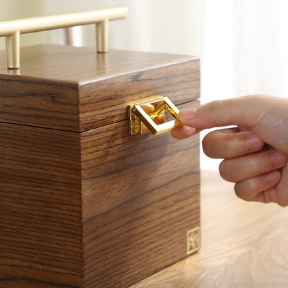 Stackable Wooden Jewelry Box with Multi-Layer Storage