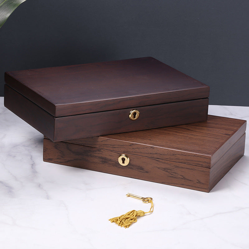 Vintage Luxe Wooden Jewelry Chest – Walnut & Mahogany Elegance