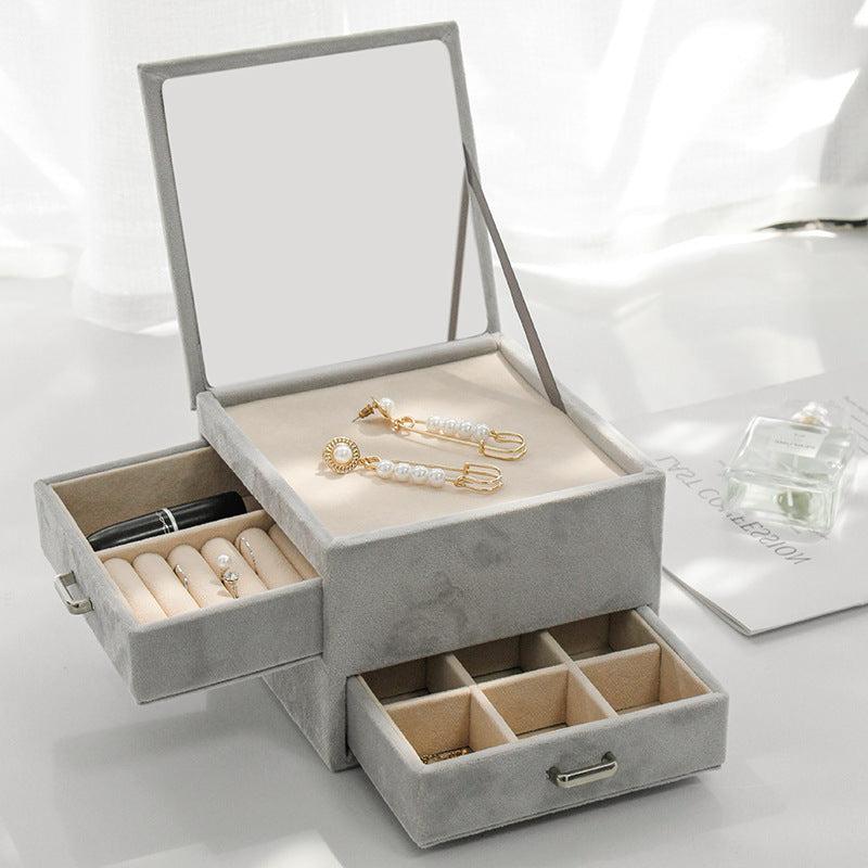 Double-Layer Jewelry Storage Box – Flannel Gift Box