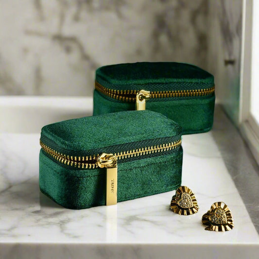 Velvet Compact Jewelry Storage Box